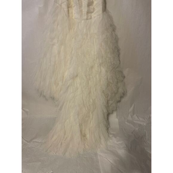 Galina Signature Ivory Size 12 Style SWG523 Wedding Gown Basket Woven Bodice - Picture 10 of 11